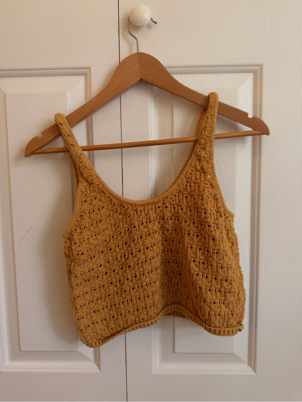 Billabong Mustard Crochet Crop Tank